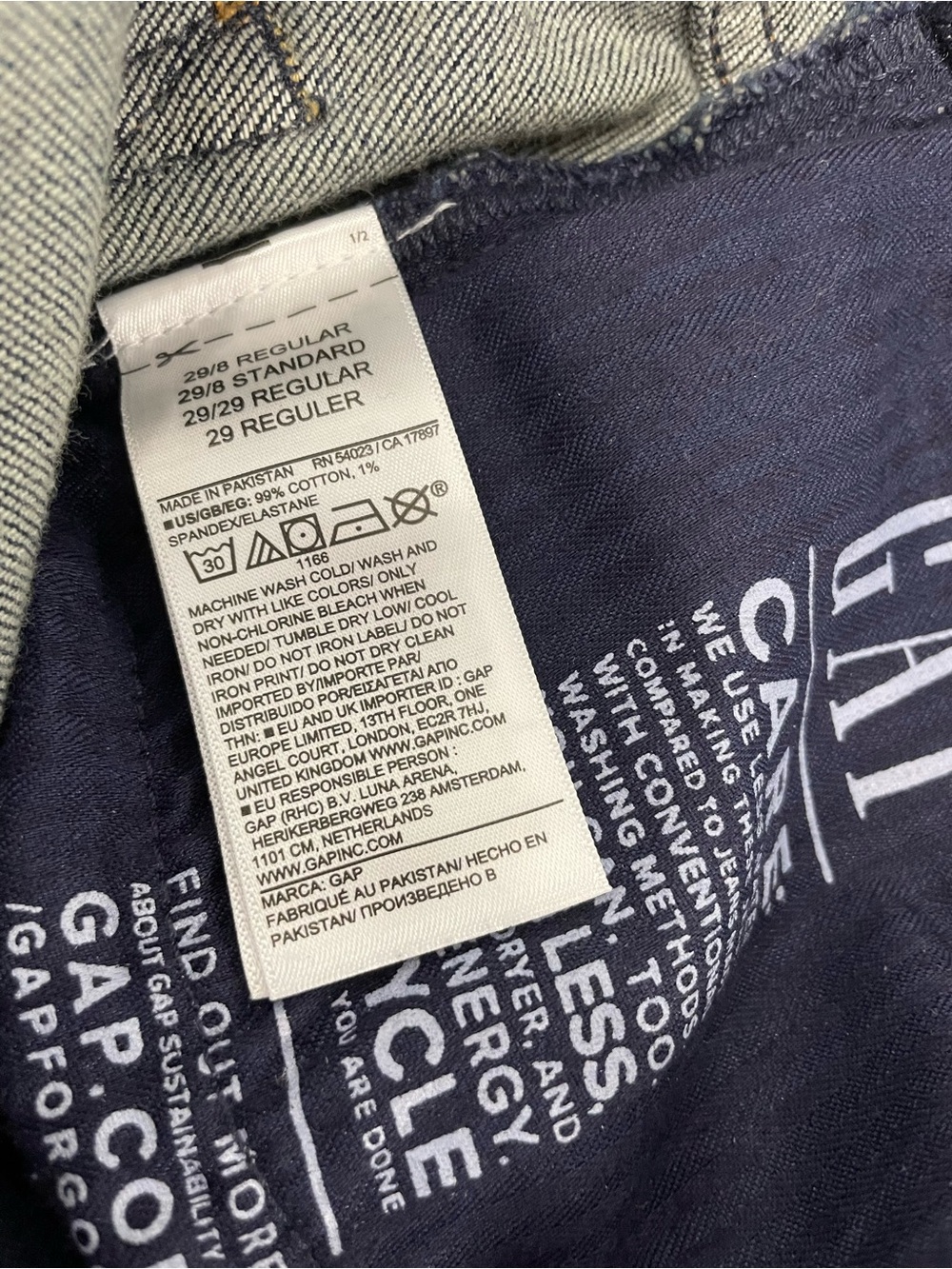 GAP High Rise Stride Wide-Leg Dark Blue Denim Jeans size 8 - Picture 8 of 10